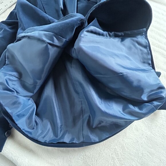 Vintage Dayne Taylor Womens Velvet Blazer 6 Single-Breasted Blue Pockets Japan - Picture 4 of 8